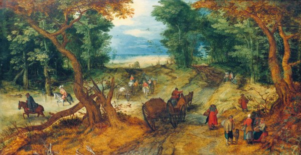 Jan Brueghel t.E. / Forest Road / c.1607 de Jan Brueghel (El Joven)