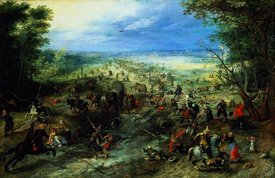 Raid on a caravan of wagons de Jan Brueghel (El Joven)