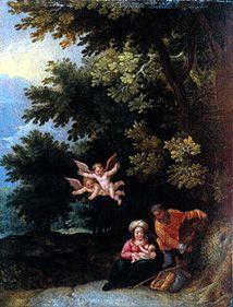 The St. family at the quiet on the flight to Egypt
