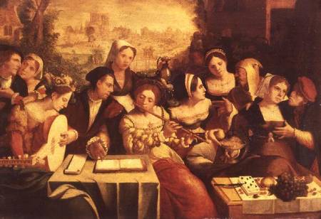 The Prodigal Son Feasting with Harlots de Jan Cornelisz Vermeyen
