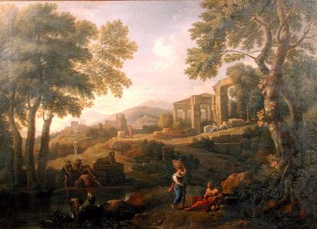Classical landscape with figures and ruins de Jan Frans van Bloemen