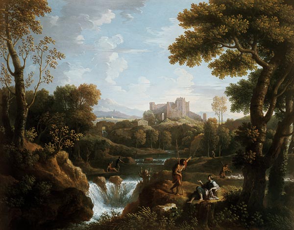 Arcadian landscape with shepherds de Jan Frans van Bloemen