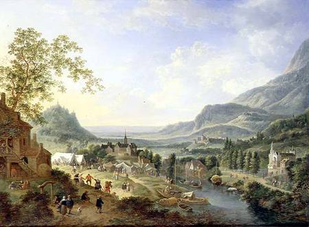 A Village Fete in the Rhine Valley de Jan Griffier d.Ä.