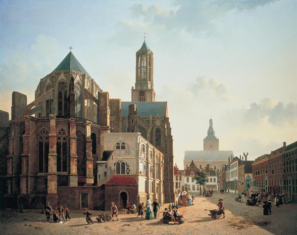 View of the choir and tower of Utrecht Cathedral de Jan Hendrik Verheyen