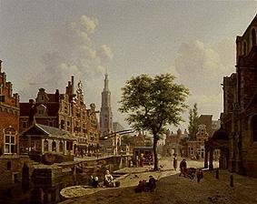 Dutch town scene at the channel de Jan Hendrik Verheyen