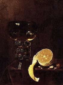 Copa de vino y mitad de un limón de Jan III. van de Velde