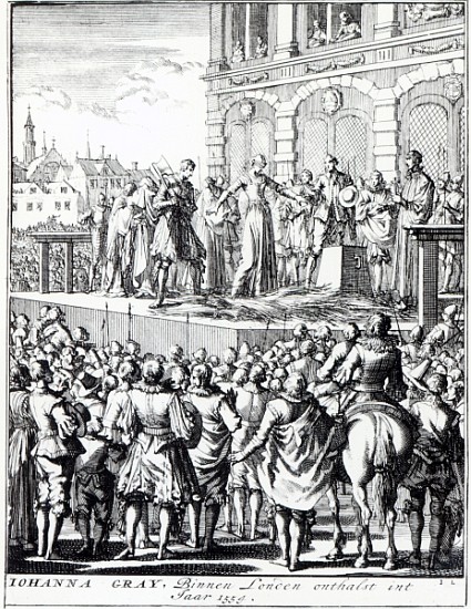 The Execution of Lady Jane Grey, published between 1664-1712 de Jan Luyken