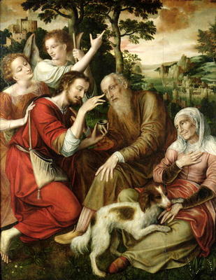 Tobias Curing his Father's Blindness, 1563 (oil on panel) de Jan Massys or Metsys