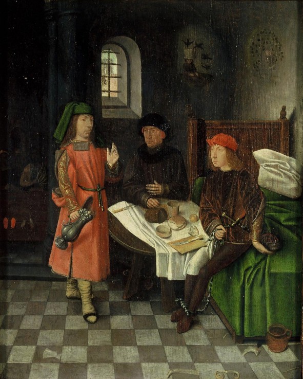 Joseph interpreting the dreams of the baker and the butler de Jan Mostaert
