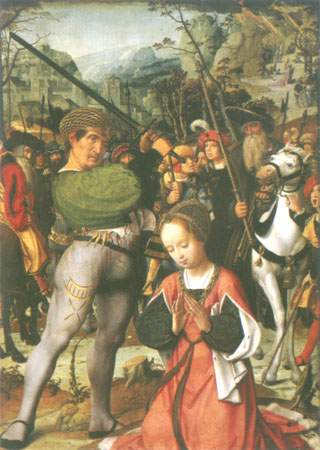 The decapitation of St. Katharina (right wing of a de Jan Provost