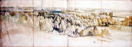 View of Arnhem from the east (pencil and w/c) de Jan Siberechts