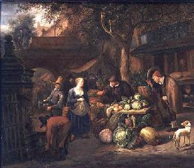 Market Scene (panel)