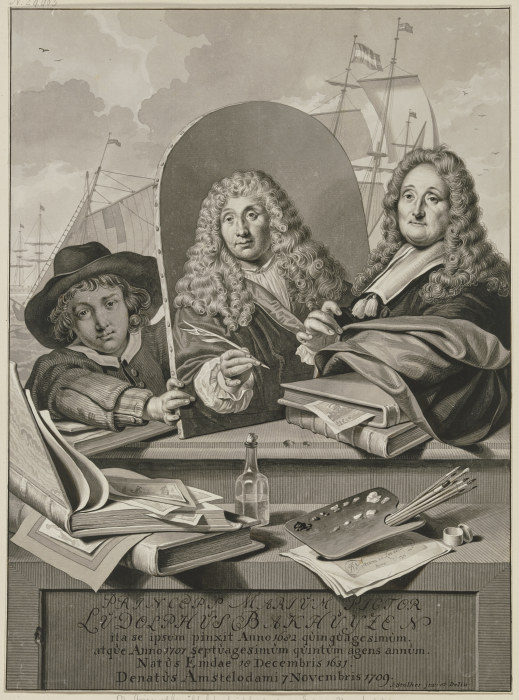 Princeps Marium Pictor Ludolphus Bakhuisen ita seipsum pinxit de Jan Stolker