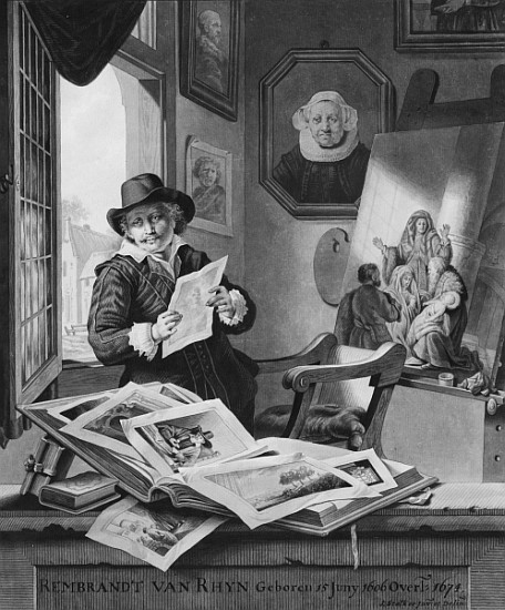 Rembrandt in his studio de Jan Stolker