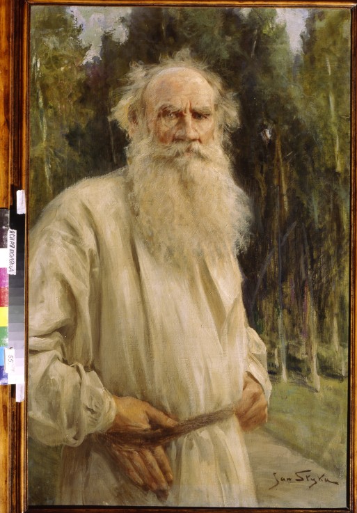 Portrait of the author Leo N. Tolstoy (1828-1910) de Jan Styka