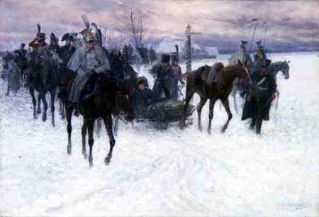 Napoleon's Troops Retreating from Moscow de Jan van Chelminski