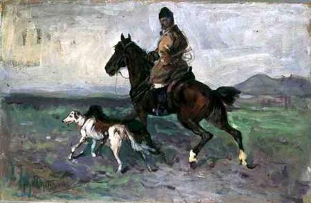 Rider with Greyhounds de Jan van Chelminski