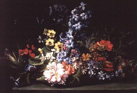 Basket of Flowers de Jan van den Hecke