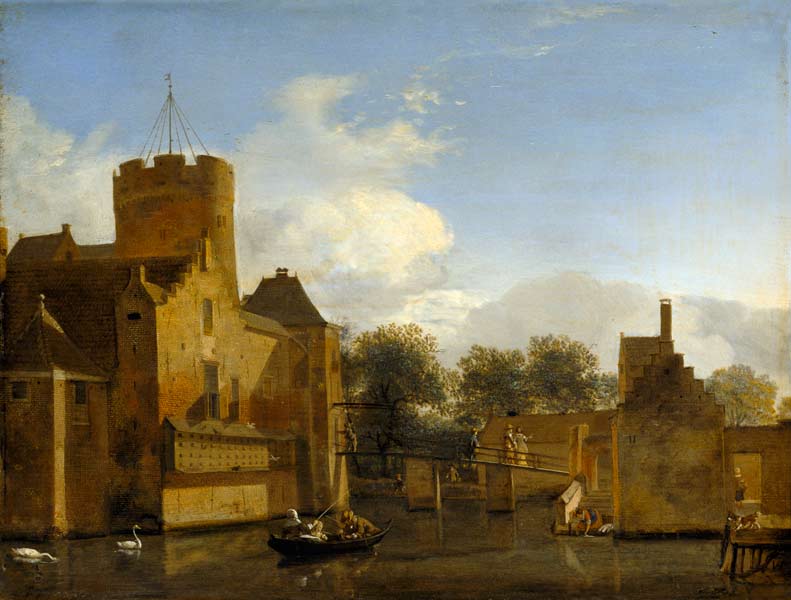 View of Schloss Leonersloot, Holland de Jan van der Heyden