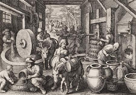 The Production of Olive Oil, plate 13 from 'Nova Reperta'