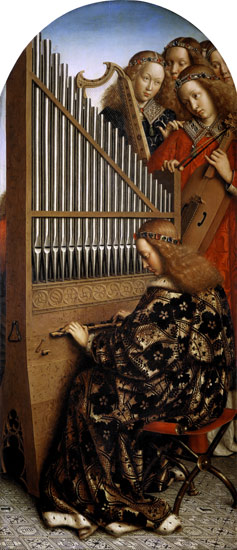 Angel tocando instrumentos de Jan van Eyck