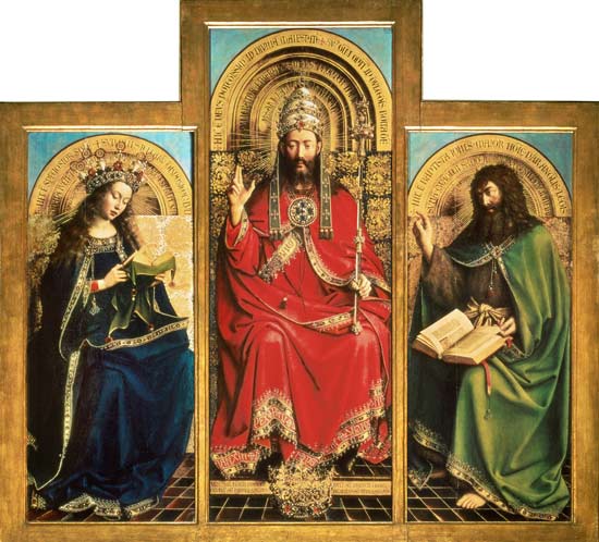 María, Padre de Dios y Juan Bautista de Jan van Eyck