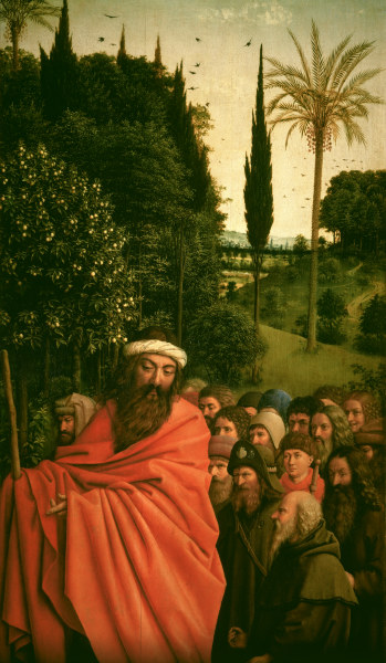 The pilgrims (Det.), v.Eyck,Ghent Altar de Jan van Eyck