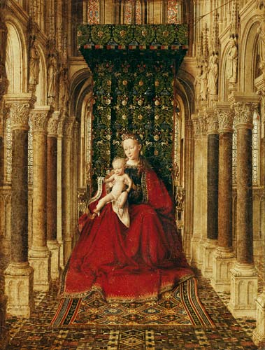 Madonna con niño (Panel medio del altar) de Jan van Eyck