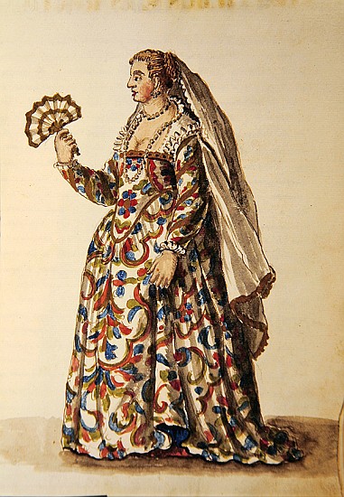 A gentlewoman in evening dress, the wife of a dignitary de Jan van Grevenbroeck