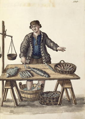Fishmonger, Venetian (manuscript) de Jan van Grevenbroeck