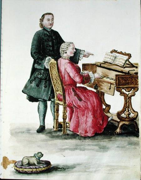 A Singer at the Clavichord with her Teacher de Jan van Grevenbroeck