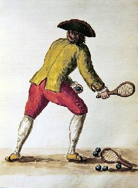 Nobleman playing racquets