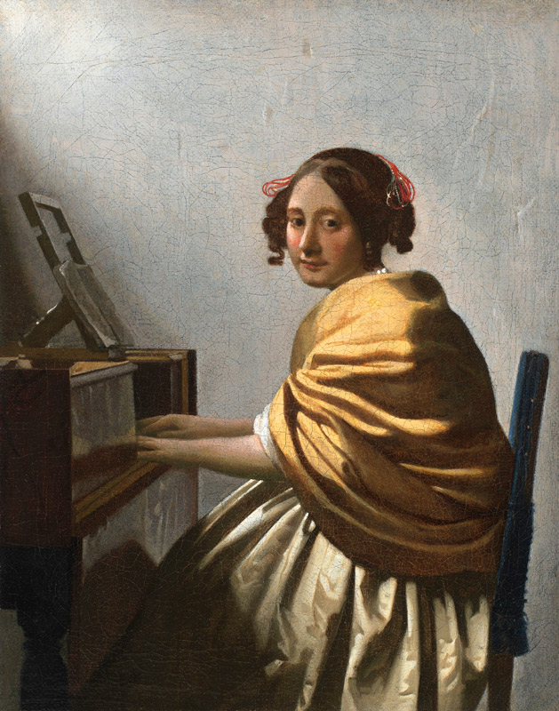 A Young Woman seated at a Virginal de Johannes Vermeer