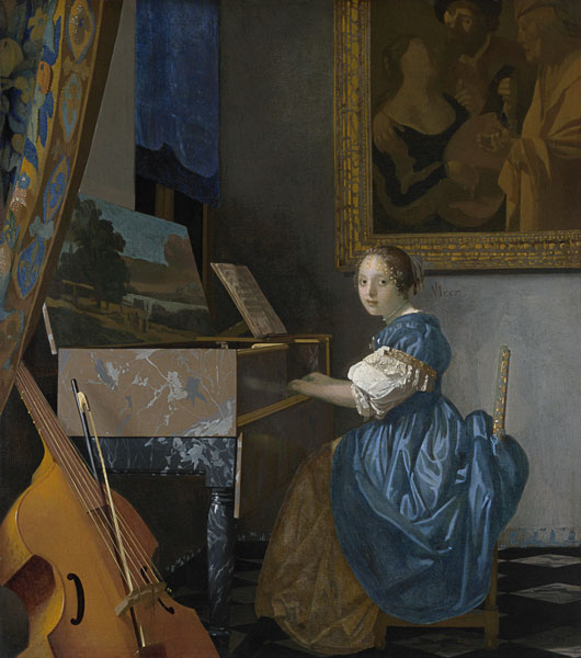 Mujer joven sentada al virginal de Johannes Vermeer