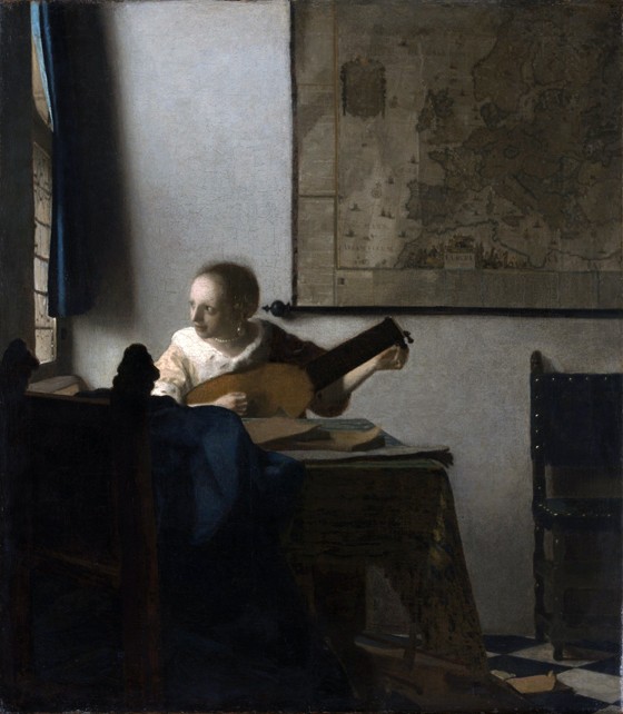 Woman with a lute de Johannes Vermeer