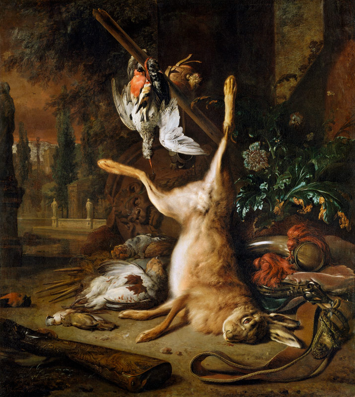 Still Life with Dead Rabbit and Birds de Jan Weenix