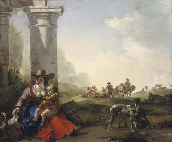 Italian Peasants among Ruins de Jan Weenix