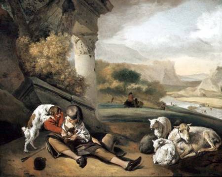 Landscape with Shepherd Boy de Jan Weenix