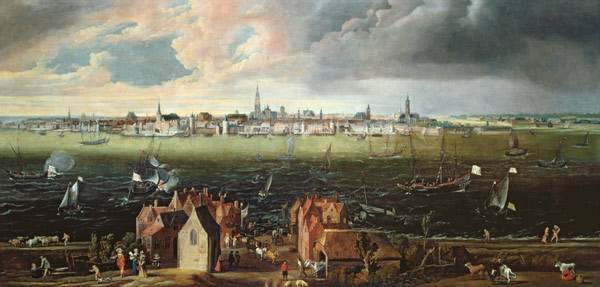 View of Antwerp from the River Schelde de Jan Wildens