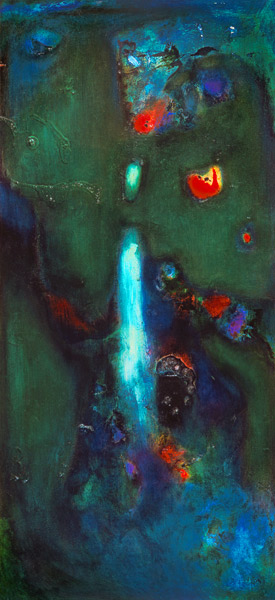 Green Waterfall (oil on canvas)  de Jane  Deakin