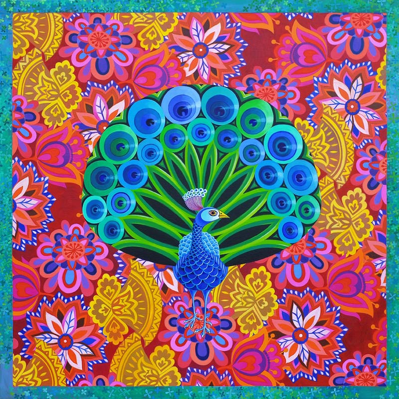 Peacock and pattern de Jane Tattersfield