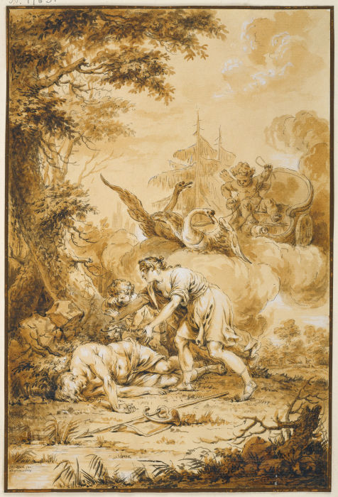 Venus and Adonis de Januarius Zick
