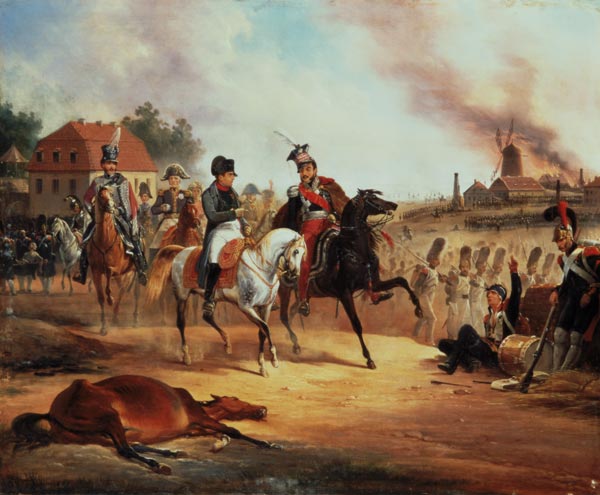 Napoleon and Prince Joseph Poniatowski at the Battle of Leipzig, 19th October 1813 de January Suchodolski