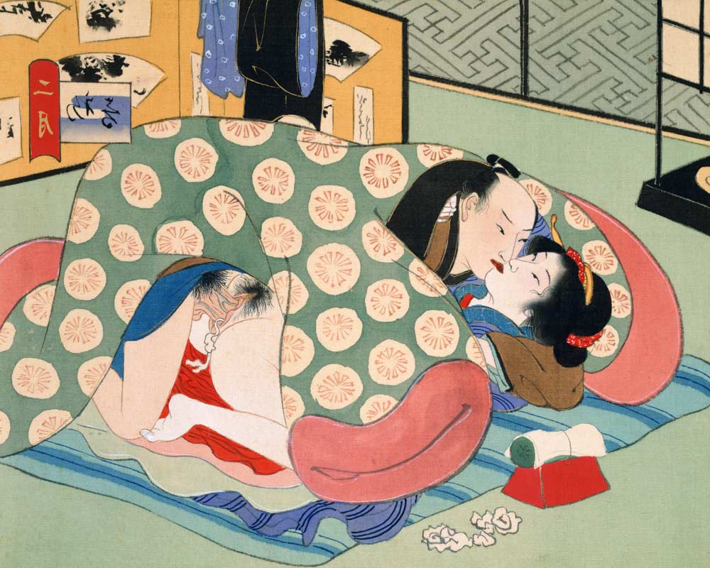 Couple Having Sex (w/c on silk) de Japanese School