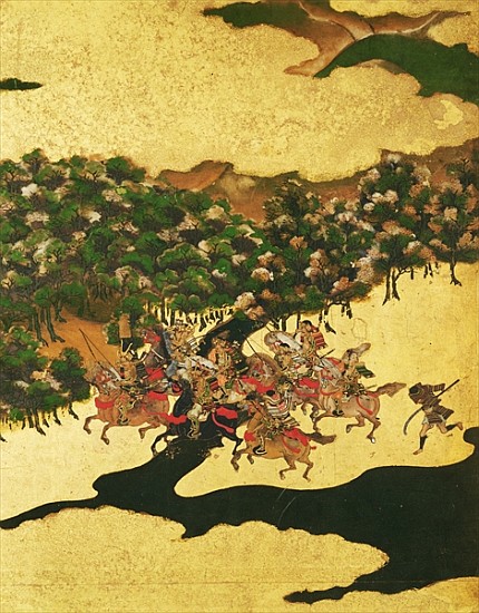 Battle of Hogen in 1156, Momoyama Period (1568-1615) (ink on paper) de Japanese School