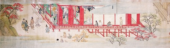 The House of the Shogun (ink on silk) de Japanese School