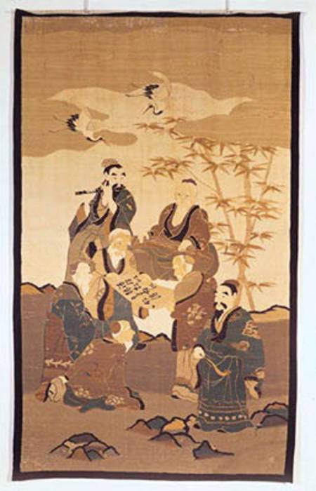 Seven wise men in the bamboo forest de Japanese School