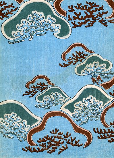 Woodblock Print of Coral de Japanese School, (19th century)