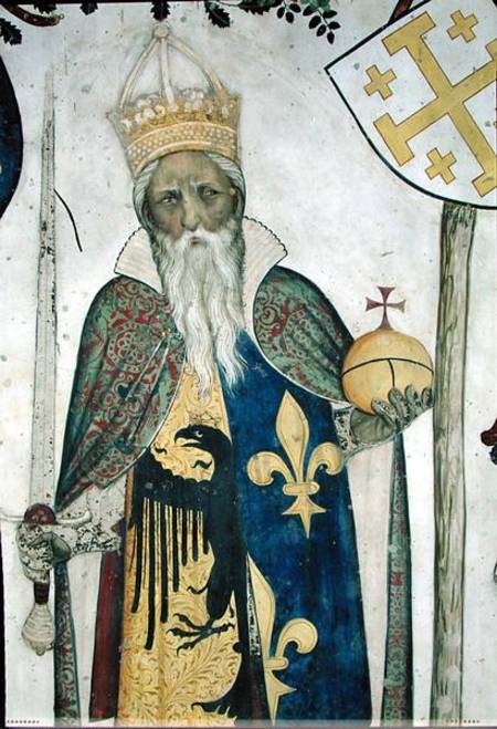 The Nine Worthies detail of Charlemagne (747-814) 1418-30 de Jaquerio
