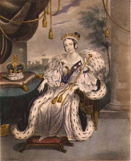 Her Majesty the Queen (in coronation robes) de J.C. Wilson